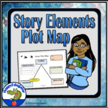Preview of Story Elements Plot Map with Easel Activity