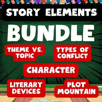 Preview of Story Elements Plot Mountain Character Story Conflict Theme Literary Terms