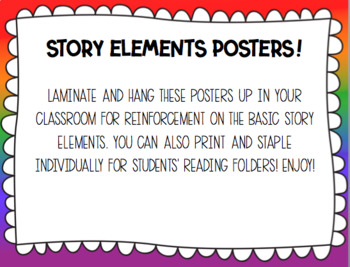 Story Elements Poster Printables by MyChickaChickaClassroom | TPT