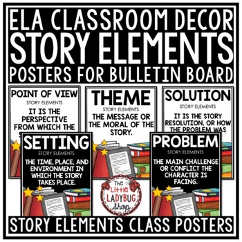 Reading Story Elements Posters Anchor Charts ELA Back to School ...