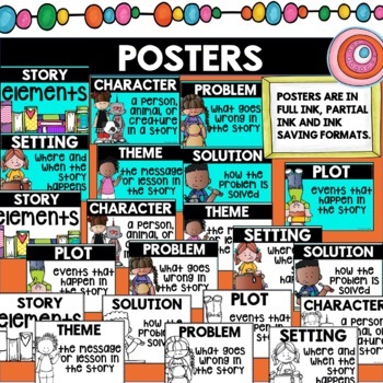 Story Elements Posters Anchor Charts by The Joyful Journey | TPT