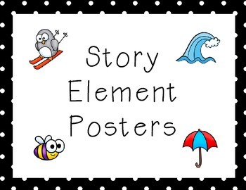 Preview of Story Elements Posters- Character, Setting, Plot, Theme, Conflict, Resolution