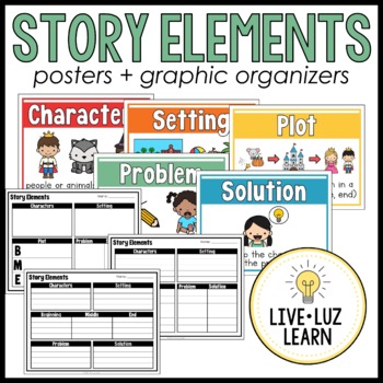 Story Elements Posters & Graphic Organizers by Live Luz Learn | TPT