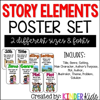 Story Elements Posters and Cards by KinderKids | TpT