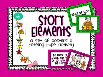 Preview of Story Elements Posters and Retelling Rope