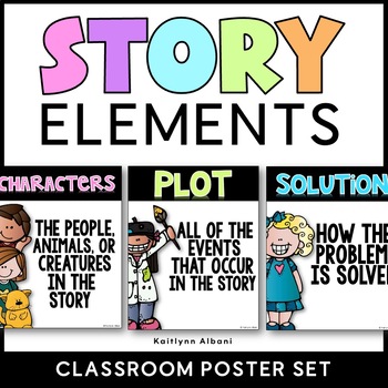 Preview of Story Elements Posters for the Classroom - Reading Comprehension