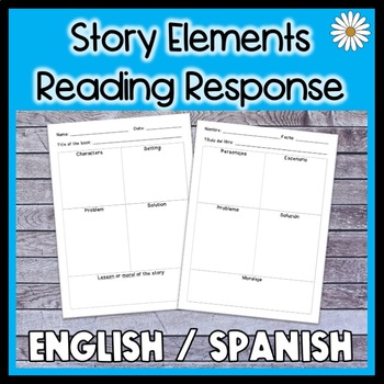 Preview of Story Elements Reading Response - ENGLISH & SPANISH