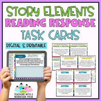 Preview of Story Elements Reading Response Task Cards