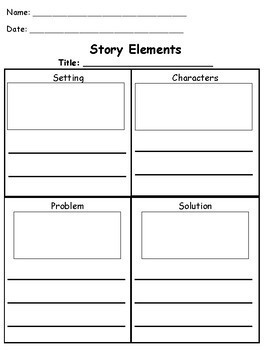 Story Elements Reading and Writing Graphic Organizer by Teach Nomad