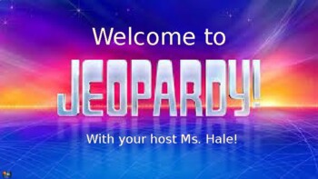 Preview of Story Elements Review Jeopardy Game EDITABLE