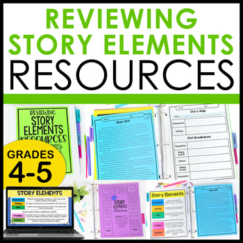 Story Elements Review Resources – with Digital by Jennifer Findley