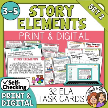 Story Elements Task Cards Set 2 - Setting, Character, Conflict, and ...