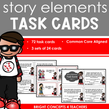 Preview of Story Elements Task Cards: Problem, Solution, Setting & Character