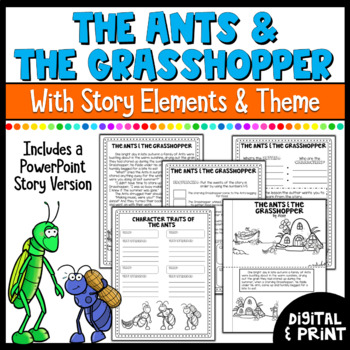 Preview of The Ants & The Grasshopper Activities | Digital & Print