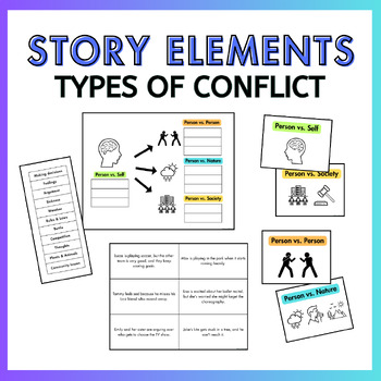 Preview of Story Elements: Types of Conflict Sorting Activities
