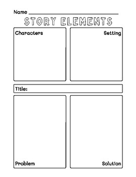Story Elements Graphic Organizer Worksheet by Ms Whites Shop | TPT