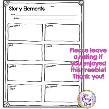 Story Elements Story Map FREEBIE By Mrs Renz Class TpT