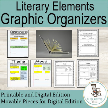 Preview of Story Elements Worksheets, Literary Elements Graphic Organizers, Templates