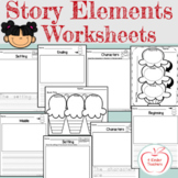 Story Elements Worksheets/ Setting, Characters, Beginning,