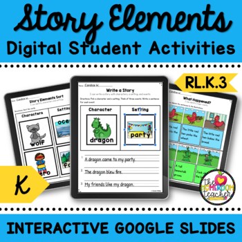 Preview of Story Elements Worksheets and Activities Characters Setting Plot Google Slides