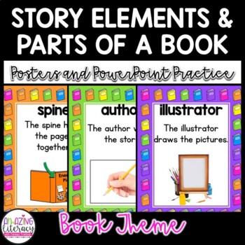 Story Elements and Parts of a Book Posters BOOK THEME | TPT