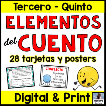Preview of Story Elements in Spanish - Elementos del cuento - Lecturas Digital Print