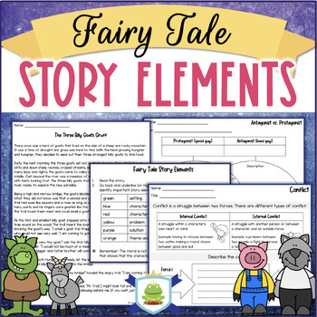 Preview of Story Elements Graphic Organizer Worksheet Reading Passages Literary Elements