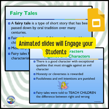 Story Elements of a Fairy Tale Reading Activity on Google Slides