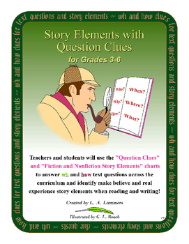 Preview of Story Elements with Question Clues for Grades 3-6