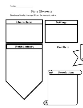 Preview of Story Elements worksheet