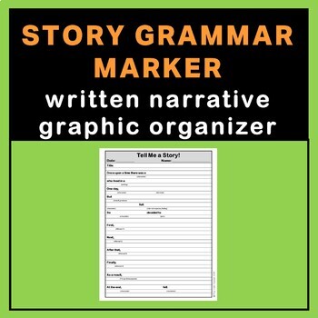 Preview of Story Retell Graphic Organizer Distance Learning (Story Grammar Marker-Aligned)