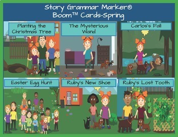 Preview of Story Grammar Marker®-Boom™ Cards-Spring (Series 3)