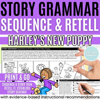 Preview of Story Grammar Sequence & Retell | Narrative Language Comprehension | No Prep