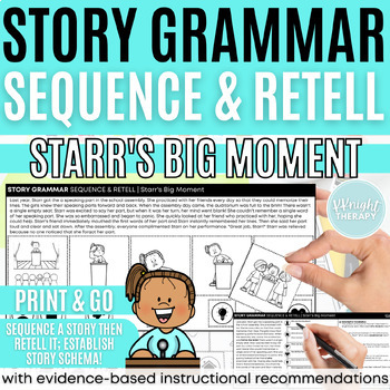 Preview of Story Grammar Sequence & Retell | Narrative Language Comprehension | No Prep