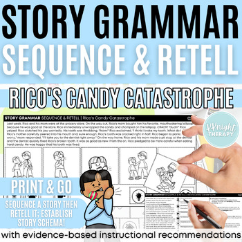 Preview of Story Grammar Sequence & Retell | Narrative Language Comprehension | No Prep