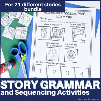 Preview of Story Grammar, Sequencing, and Retell Activities Bundle - Stories Included