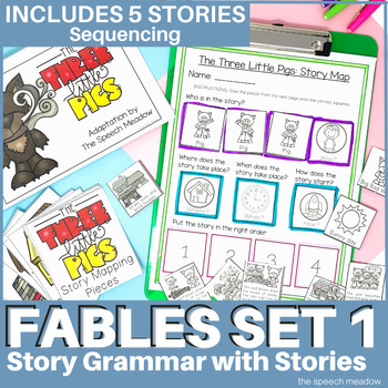 Preview of Story Grammar, Sequencing and Retell Activities for  Folk Tales and Fables