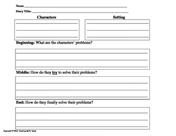 Story Map with Lines - Reading and Writing Center Activity | TpT