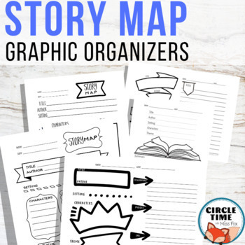 Preview of Story Map Graphic Organizer, Retelling Worksheets Any Book Fiction