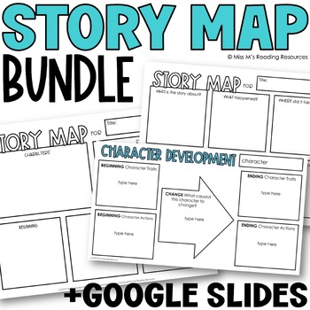 Preview of Story Elements Graphic Organizer Story Map BUNDLE