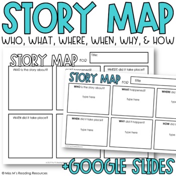 Preview of Story Maps for Who, What, Where, When, Why, & How with Google Slides