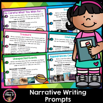 Narrative Writing Prompts by Tales From Miss D | TPT