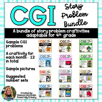 Preview of Story Problem/CGI Craftivity Bundle | 4th Grade