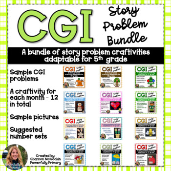 Preview of Story Problem/CGI Craftivity Bundle with Word Problems | 5th Grade