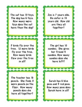 Story Problem Pack by To Teach With Purpose | TPT