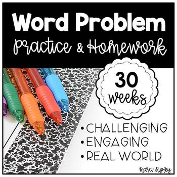 Preview of 30 Weeks of Word Problem Practice & Homework