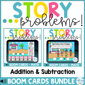 Preview of Story Problems Bundle! Distance Learning | Boom Cards™