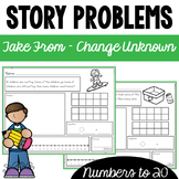 Story Problems: Take From - Change Unknown (Missing Subtra