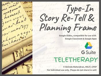 Preview of Story Re-Tell & Planning Frame | Google Classroom | Distance Learning