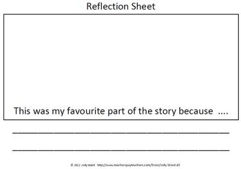Story Reflection Worksheets 5 Minute Reflections C2C English by Jody Ward